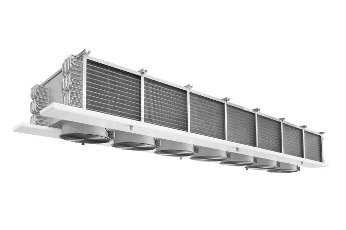 Dual Discharge Industrial Evaporators For Freezing Tunnels
